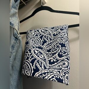 Fabulous Mini Skirt with Bandana Print. Dark Blue with Short Split on the Side